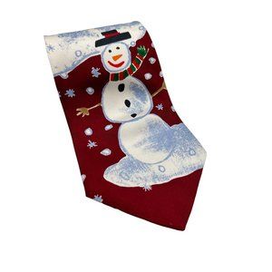 Save The Children Neck Tie Mens 100% Silk Red Here Comes Santa Christmas Holiday